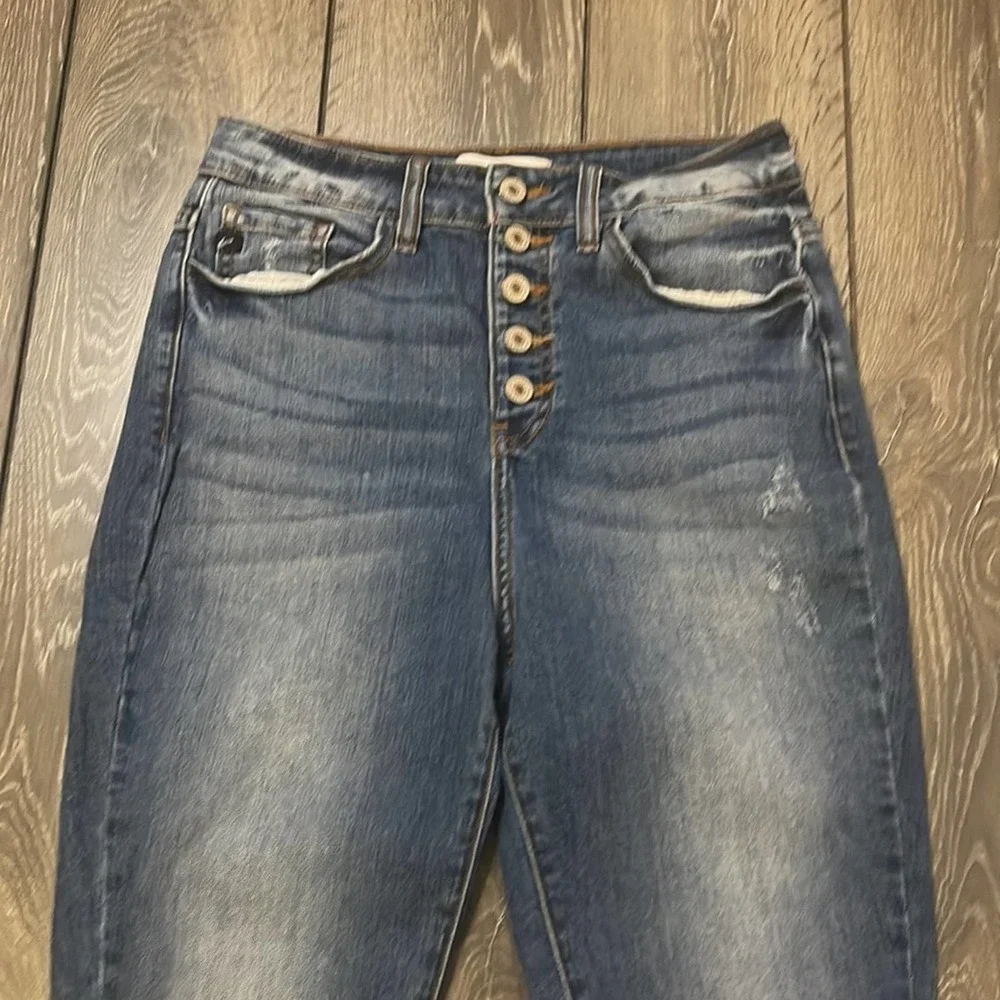 KanCan Button Fly Distressed Blue Jeans Women's Size 5 / 26 - Picture 3 of 10